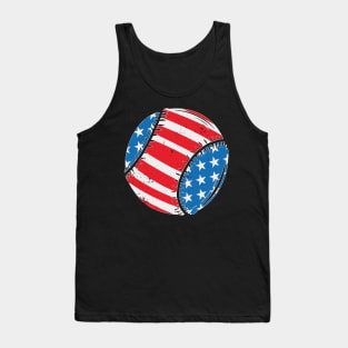 Baseball American Flag 4th Of July Tank Top